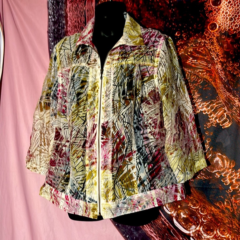 Coldwater Creek Women sheer multi-color sheer Jackets - Picture 2 of 7